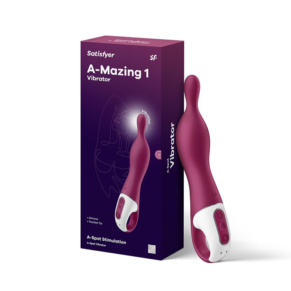 Satisfyer A-Mazing 1 Vibrator Sex Toy | Adult Toys for Women | Best A-Spot Stimulation Vibrator | Vibrating Sexual Pleasure Device | Stimulation Vibrators | Woman Sextoy (Berry)