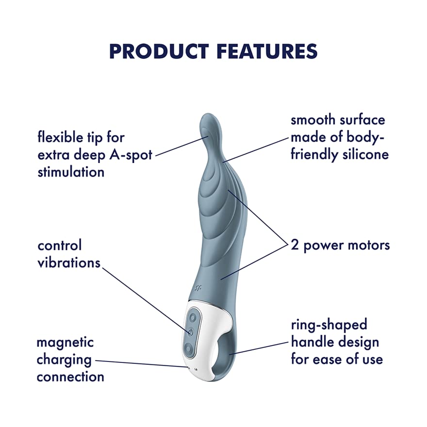 Satisfyer A-Mazing 2 Vibrator Sex Toy | Adult Toys for Women | Best A-Spot Stimulation Vibrator | Vibrating Sexual Pleasure Device | Stimulation Vibrators | Woman Sextoy (Grey) - Image 2