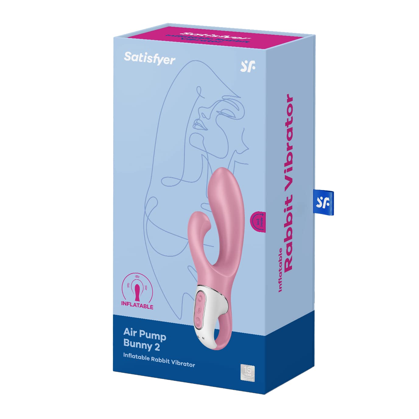 Satisfyer Air Pump Bunny 2 Vibrator Sex Toy | Adult Toys for Women | Rabbit Vibrator + Inflate | Vibrating Sexual Pleasure Device | Stimulation Vibrators | Female Wellness Tools | Woman Sextoy - Image 3