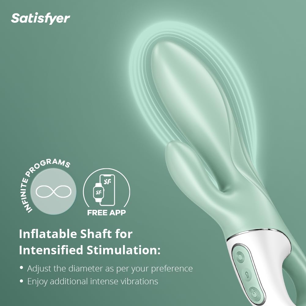 Satisfyer Air Pump Bunny 5 Connect App Vibrator Sex Toy | Adult Toys for Women | Rabbit Vibrator + Inflate + APP | Vibrating Sexual Pleasure Device | Stimulation Vibrators | Female Wellness Tools - Image 2