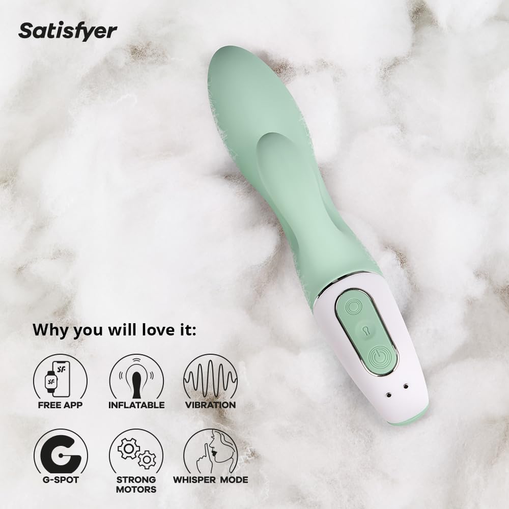 Satisfyer Air Pump Bunny 5 Connect App Vibrator Sex Toy | Adult Toys for Women | Rabbit Vibrator + Inflate + APP | Vibrating Sexual Pleasure Device | Stimulation Vibrators | Female Wellness Tools - Image 4