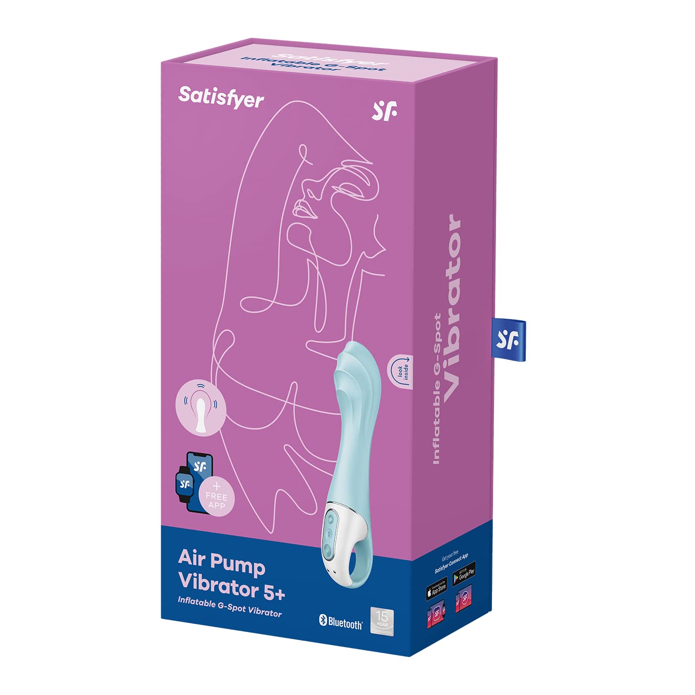 Satisfyer Air Pump Vibrator 5 Connect App Vibrator Sex Toy | Adult Toys For Women | G-Spot Stimulation | Vibrating Sexual Pleasure Device | Stimulation Vibrators | Female Wellness Tools | Woman Sextoy - Image 5