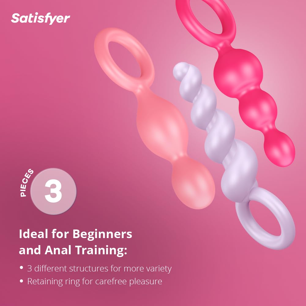 Satisfyer Booty Call Plugs | 3-Piece Silicone Plug Set | 13.5-14 cm | Waterproof (IPX7) | Skin-Friendly Silicone | Sex Toy for Beginners and Advanced Users (Pink/Purple) - Image 2