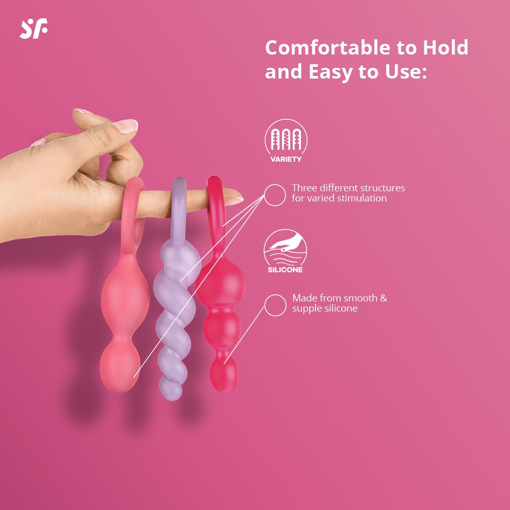 Satisfyer Booty Call Plugs | 3-Piece Silicone Plug Set | 13.5-14 cm | Waterproof (IPX7) | Skin-Friendly Silicone | Sex Toy for Beginners and Advanced Users (Pink/Purple) - Image 3