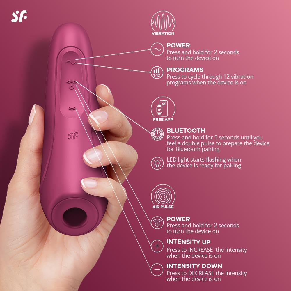 Satisfyer Curvy 1 Connect App Vibrator Sex Toy | Adult Toys for Women | Clitoral Stimulation Vibrator | Vibrating Sexual Pleasure Device | Stimulation Vibrators | Woman Sextoy (Red) - Image 3