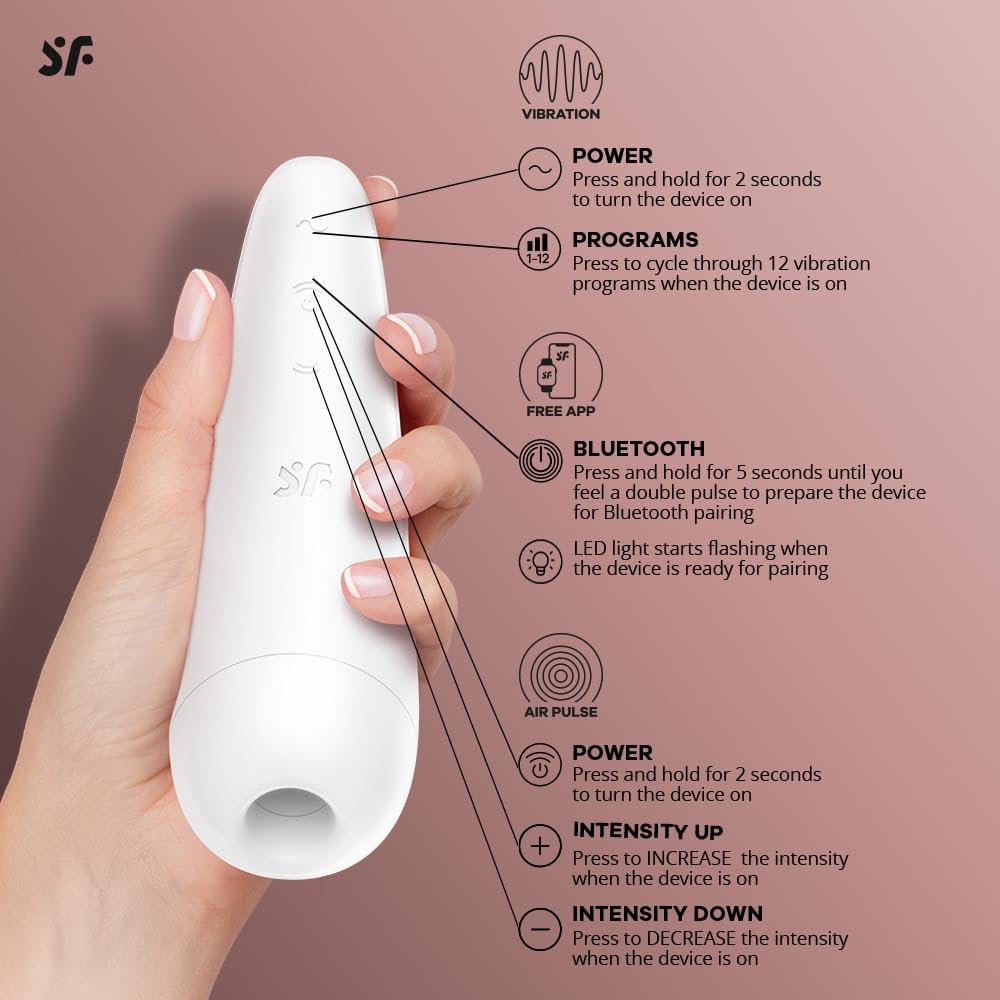 Satisfyer Curvy 2 Connect App Vibrator Sex Toy | Adult Toys for Women | Clitoral Stimulation Vibrator | Vibrating Sexual Pleasure Device | Stimulation Vibrators | Woman Sextoy (White) - Image 3
