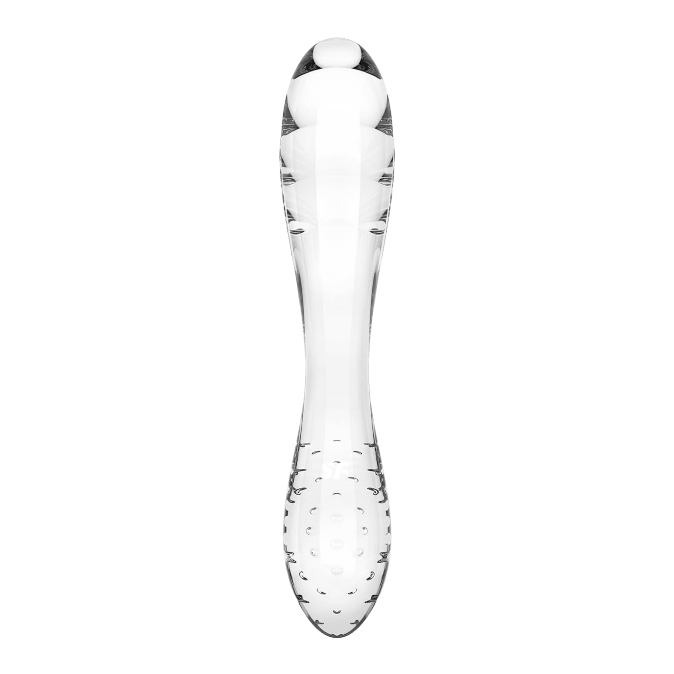 Satisfyer Dazzling Crystal 1 | 22 cm | G-Spot Dildo | Borosilicate Glass Dildo | Nubbed Structure for More Stimulation | Wide Shaft with Wavy Structure | Hot & Cold Temperature Play (Transparent) - Image 7