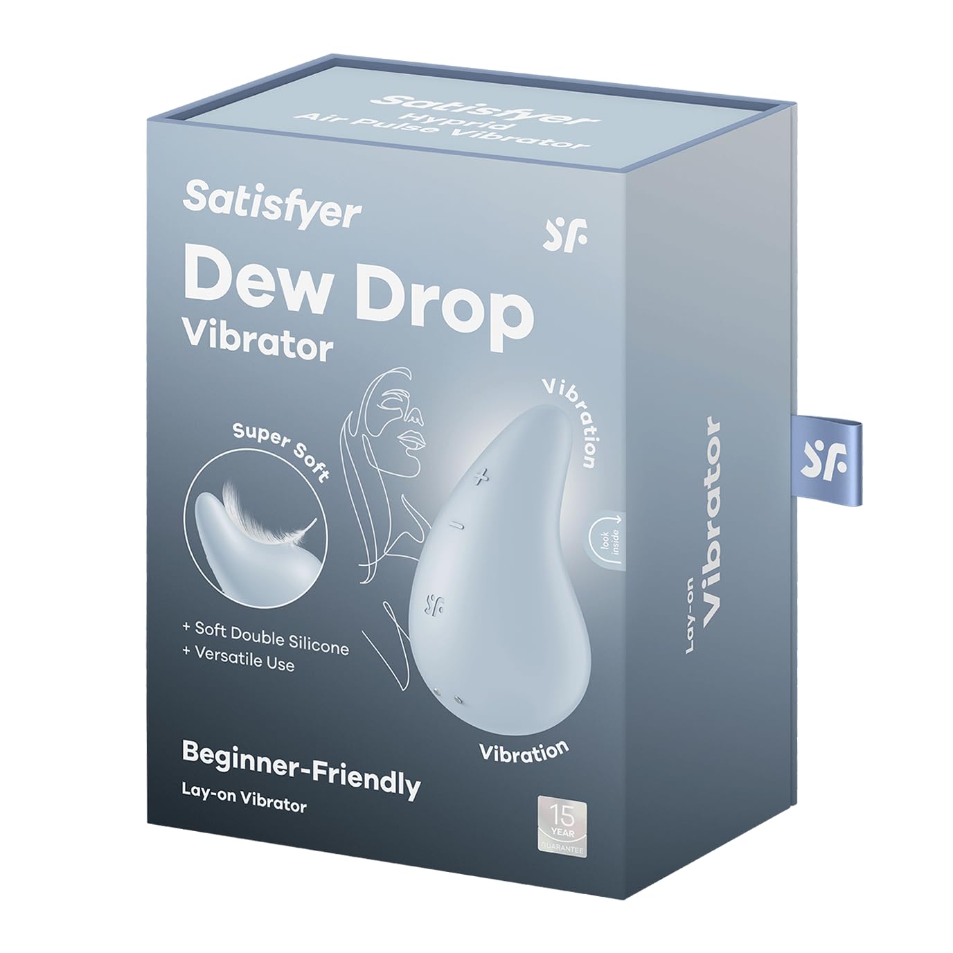 Satisfyer Dew Drop | Vibrator | 2 Strong Motors | Beginner-Friendly | 12 Vibration Programs | Waterproof (IPX7) | Skin-Friendly Silicone | Rechargeable Battery (Blue) - Image 4