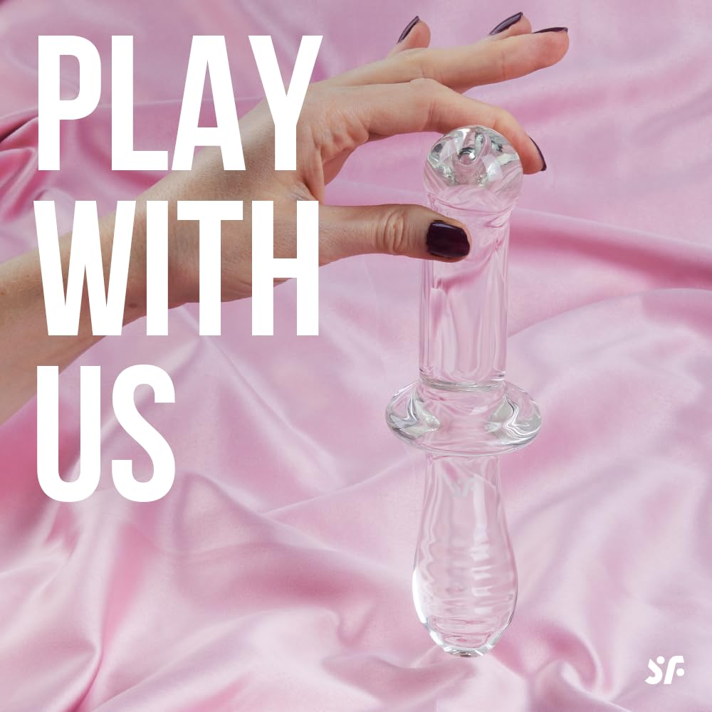 Satisfyer Double Crystal | Glass Dildo | Hot & Cold Temperature Play | Double-Ended| 2 Textured Shafts | Vaginal, Clitoral and Anal Stimulation | Unisex (Transparent) - Image 5