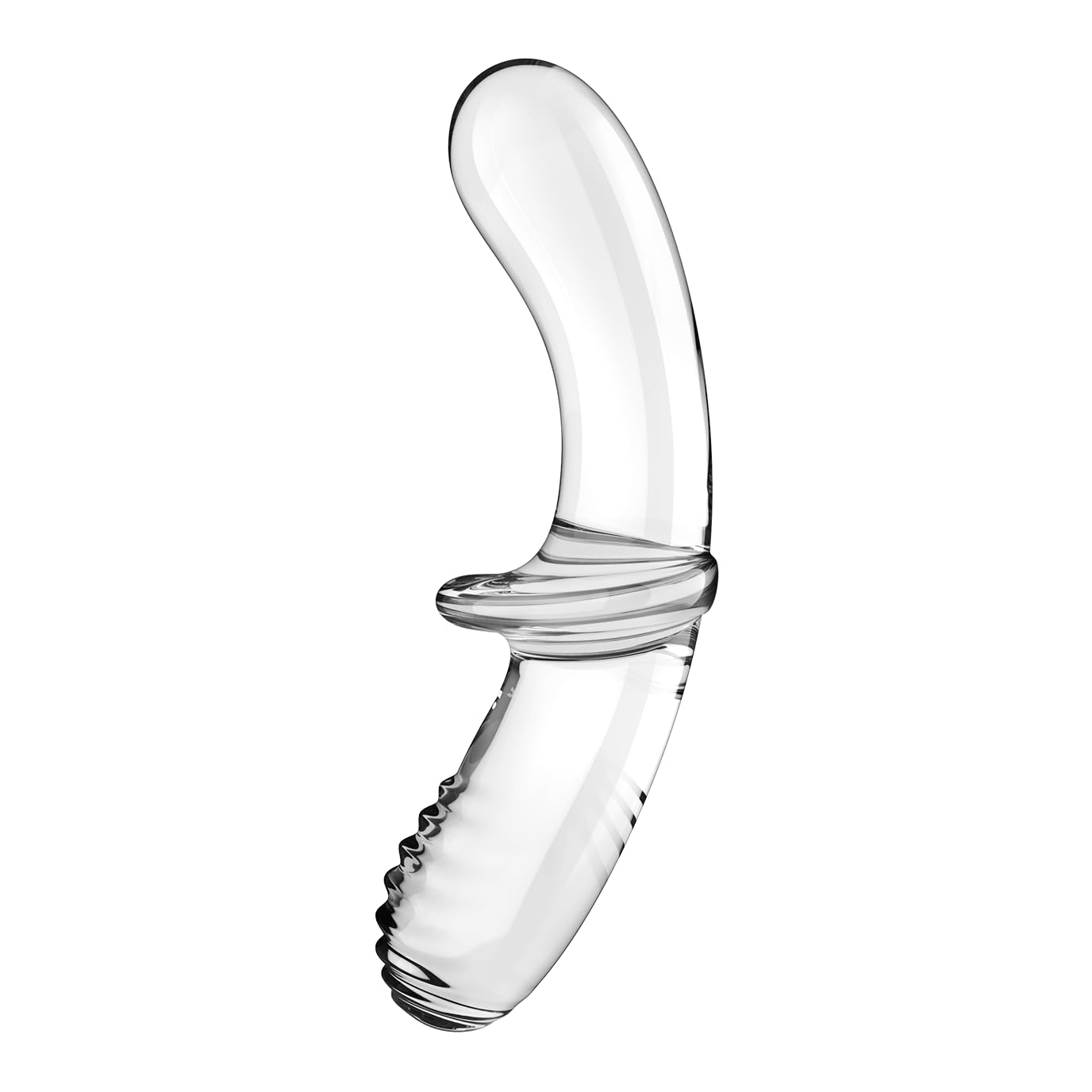Satisfyer Double Crystal | Glass Dildo | Hot & Cold Temperature Play | Double-Ended| 2 Textured Shafts | Vaginal, Clitoral and Anal Stimulation | Unisex (Transparent) - Image 6