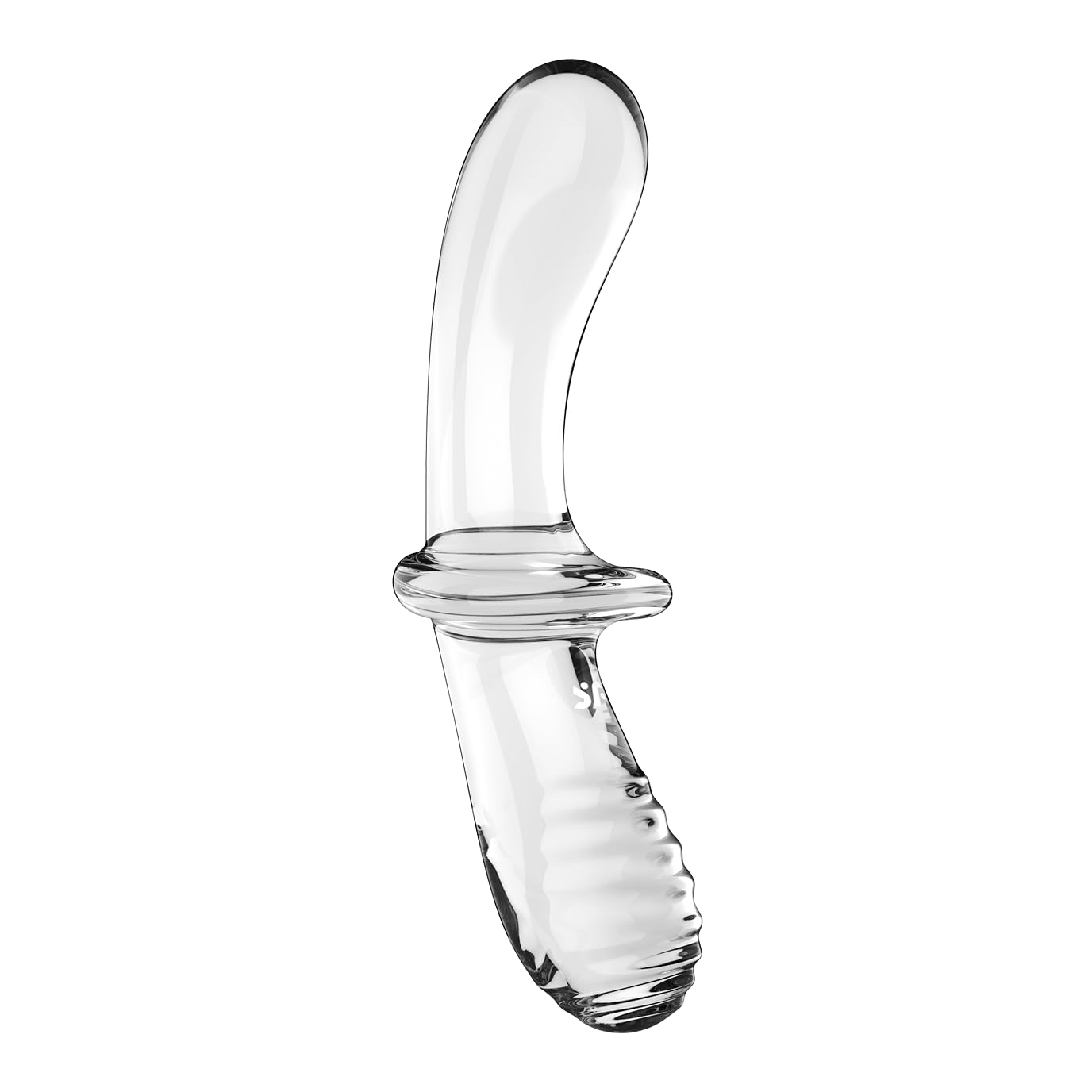 Satisfyer Double Crystal | Glass Dildo | Hot & Cold Temperature Play | Double-Ended| 2 Textured Shafts | Vaginal, Clitoral and Anal Stimulation | Unisex (Transparent) - Image 7
