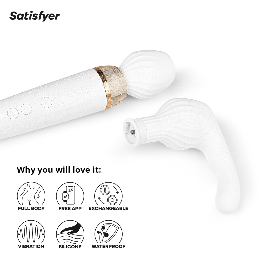 Satisfyer Double Wand-er Connect App Vibrator Sex Toy | Adult Toys for Women | Wand Vibrator + APP | Vibrating Sexual Pleasure Device | Stimulation Vibrators | Female Wellness Tools | Woman Sextoy - Image 4