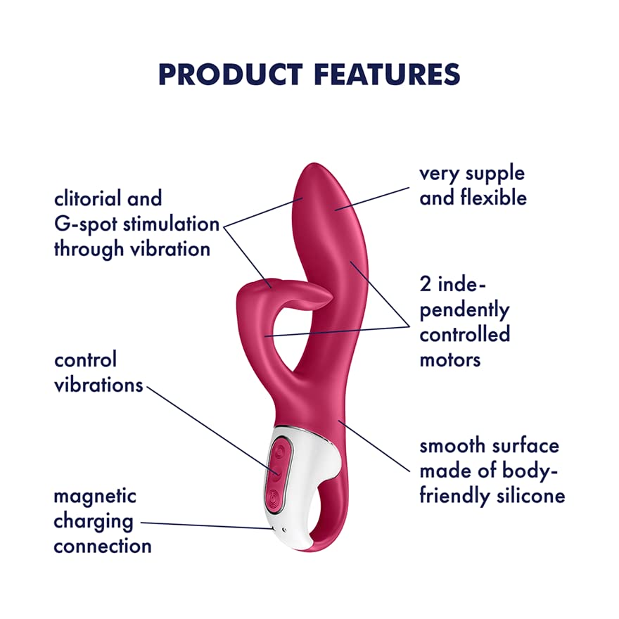 Satisfyer Embrace Me Vibrator Sex Toy | Adult Toys for Women | Rabbit Vibrator with 2 x 12 Vibration Modes | Vibrating Sexual Pleasure Device | Stimulation Vibrators (Berry) - Image 3