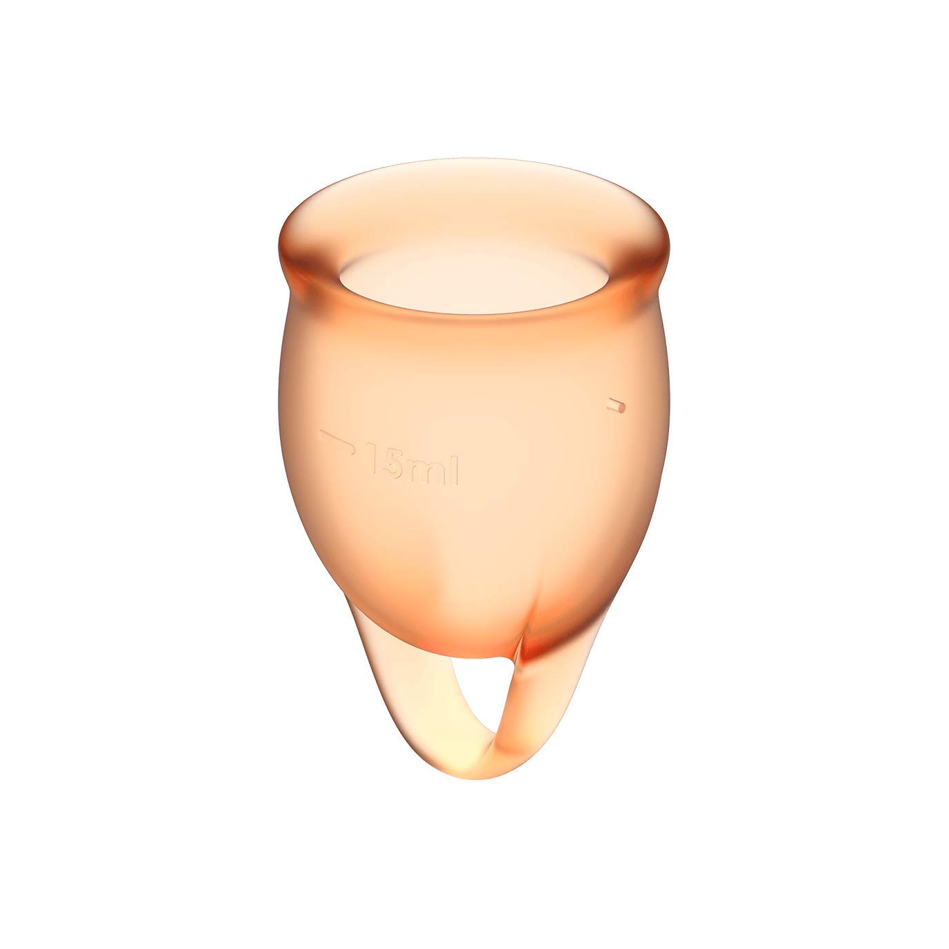 Satisfyer Feel Confident Menstrual Cup - Reusable Period Cup with Removal Ring - Soft, Flexible Body-Safe Silicone, Easy Insertion & Removal - Includes 2 Cup Sizes for All Flows (Orange) - Image 4