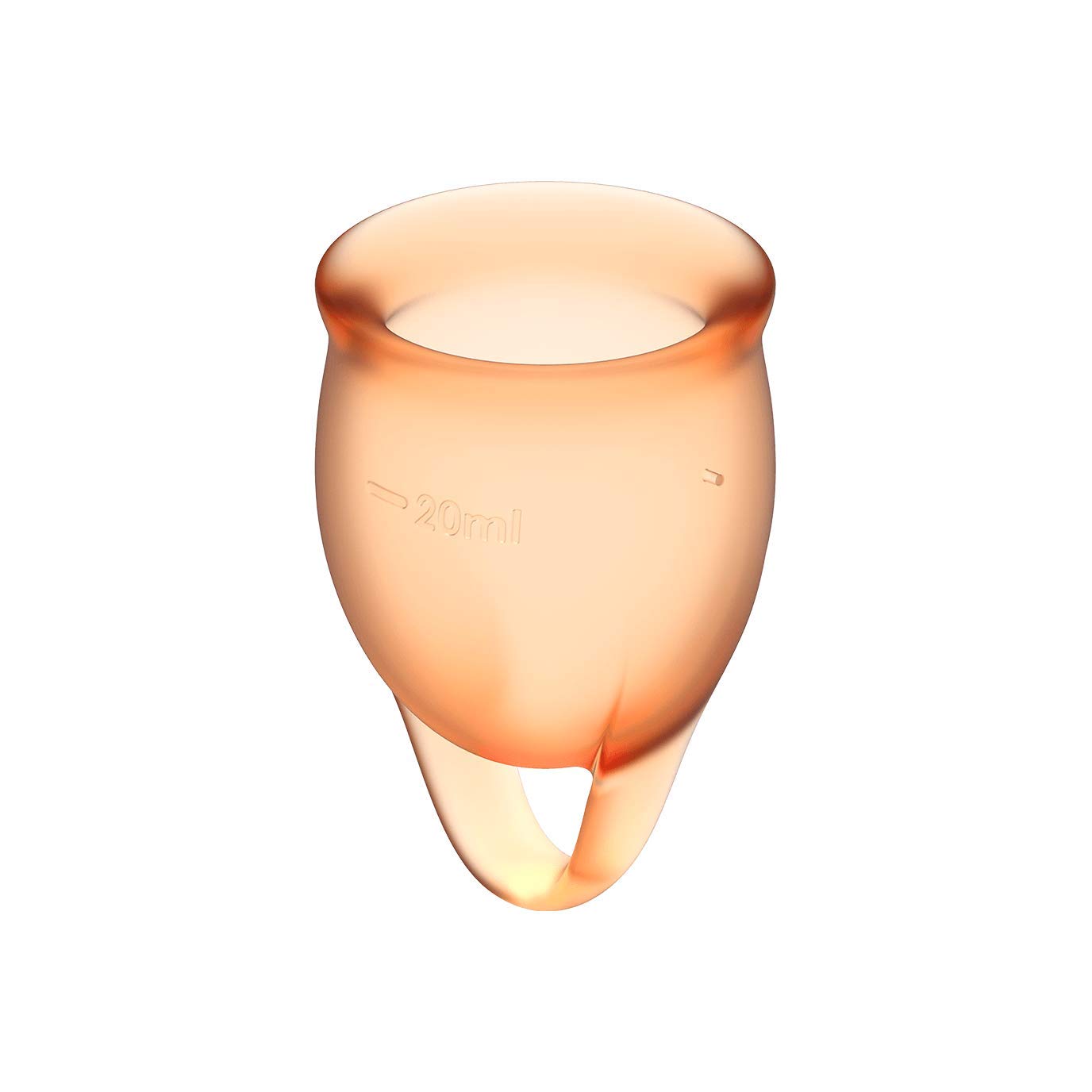 Satisfyer Feel Confident Menstrual Cup - Reusable Period Cup with Removal Ring - Soft, Flexible Body-Safe Silicone, Easy Insertion & Removal - Includes 2 Cup Sizes for All Flows (Orange) - Image 5