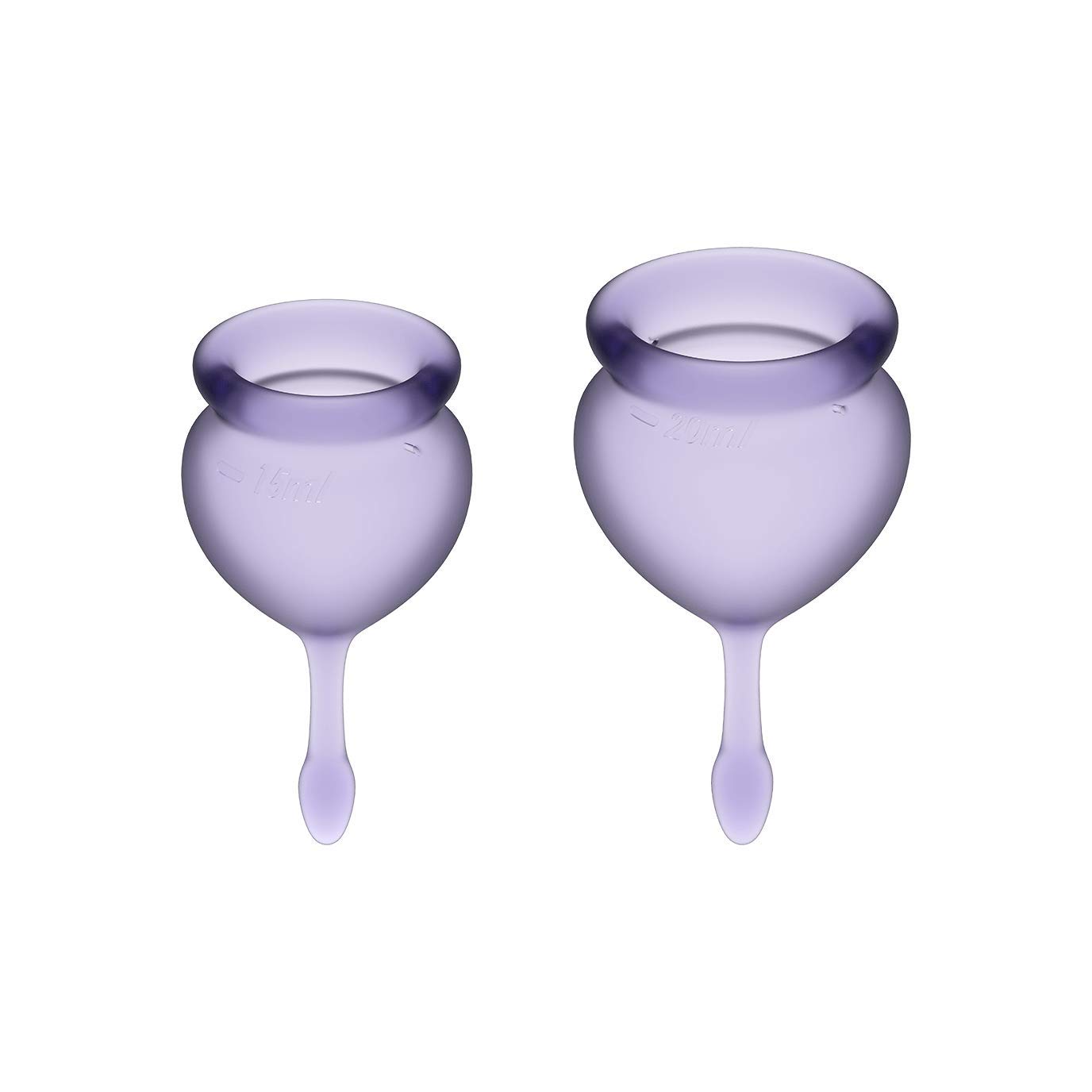 Satisfyer Feel Good Menstrual Cup - Reusable Period Cup with Removal Stem - Soft, Flexible Body-Safe Silicone, Easy Insertion & Removal - Includes 2 Cup Sizes for All Flows (Purple) - Image 3