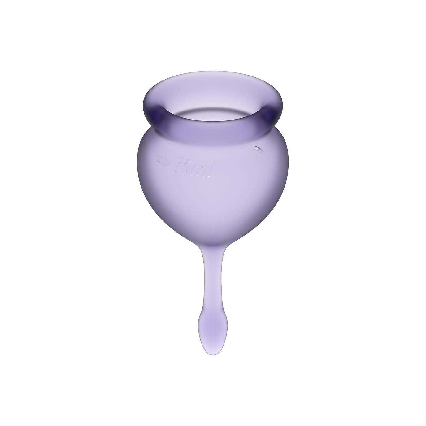 Satisfyer Feel Good Menstrual Cup - Reusable Period Cup with Removal Stem - Soft, Flexible Body-Safe Silicone, Easy Insertion & Removal - Includes 2 Cup Sizes for All Flows (Purple) - Image 4