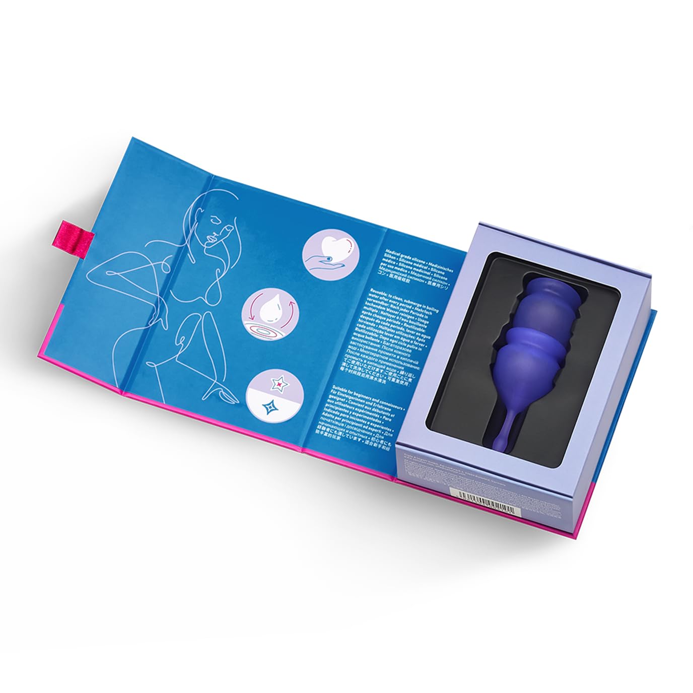Satisfyer Feel Good Menstrual Cup - Reusable Period Cup with Removal Stem - Soft, Flexible Body-Safe Silicone, Easy Insertion & Removal - Includes 2 Cup Sizes for All Flows (Purple) - Image 7