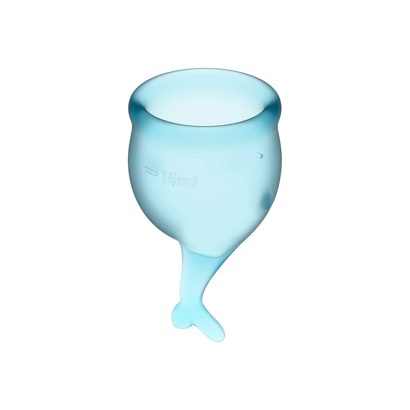 Satisfyer Feel Secure Menstrual Cup - Reusable Period Cup with Removal Stem - Soft, Flexible Body-Safe Silicone, Easy Insertion & Removal - Includes 2 Cup Sizes for All Flows (Light Blue) - Image 4