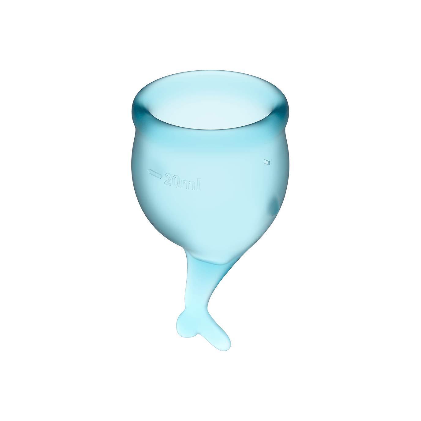 Satisfyer Feel Secure Menstrual Cup - Reusable Period Cup with Removal Stem - Soft, Flexible Body-Safe Silicone, Easy Insertion & Removal - Includes 2 Cup Sizes for All Flows (Light Blue) - Image 5
