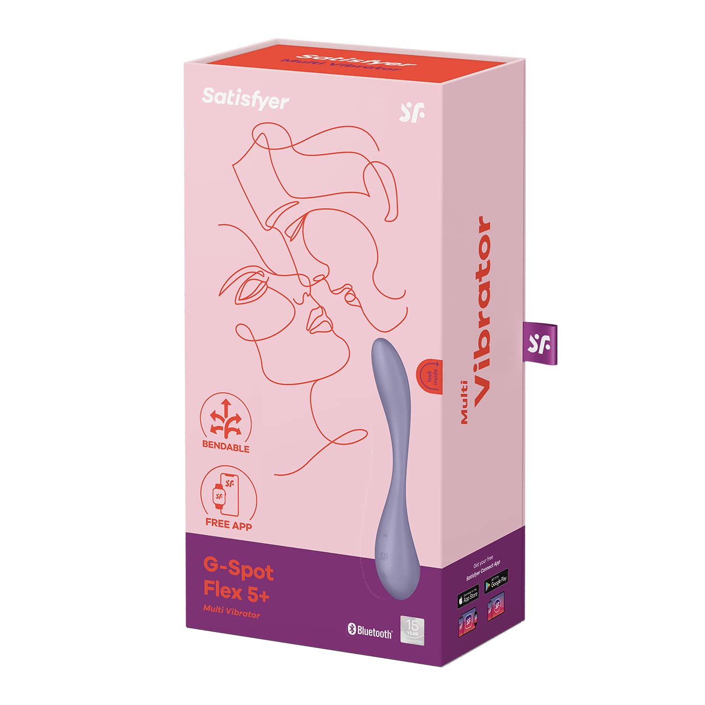 Satisfyer G-Spot Flex 5 Connect App Vibrator Sex Toy | Adult Toys for Women | Multi Vibrator + APP | Vibrating Sexual Pleasure Device | Stimulation Vibrators | Woman Sextoy (Lilac) - Image 5
