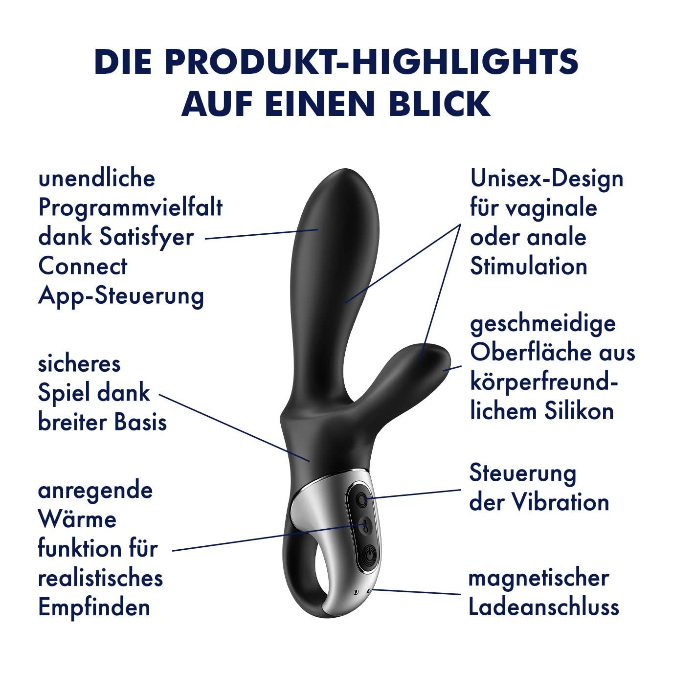 Satisfyer Heat Climax + Connect App Vibrator Sex Toy | Adult Toys For Women | Anal or Vaginal Vibrator | Vibrating Sexual Pleasure Device | Stimulation Vibrators | Female Wellness Tools | Woman Sextoy - Image 3