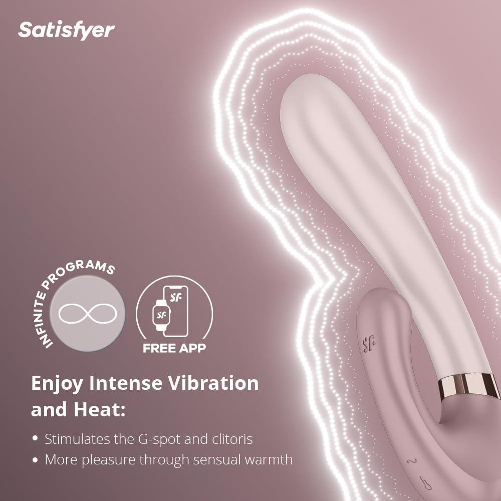 Satisfyer Heat Wave Connect App Vibrator Sex Toy | Adult Toys for Women | Rabbit Vibrator + Heat + APP | Vibrating Sexual Pleasure Device | Stimulation Vibrators | Woman Sextoy (Mauve) - Image 2