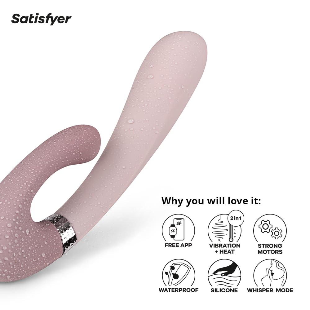 Satisfyer Heat Wave Connect App Vibrator Sex Toy | Adult Toys for Women | Rabbit Vibrator + Heat + APP | Vibrating Sexual Pleasure Device | Stimulation Vibrators | Woman Sextoy (Mauve) - Image 4