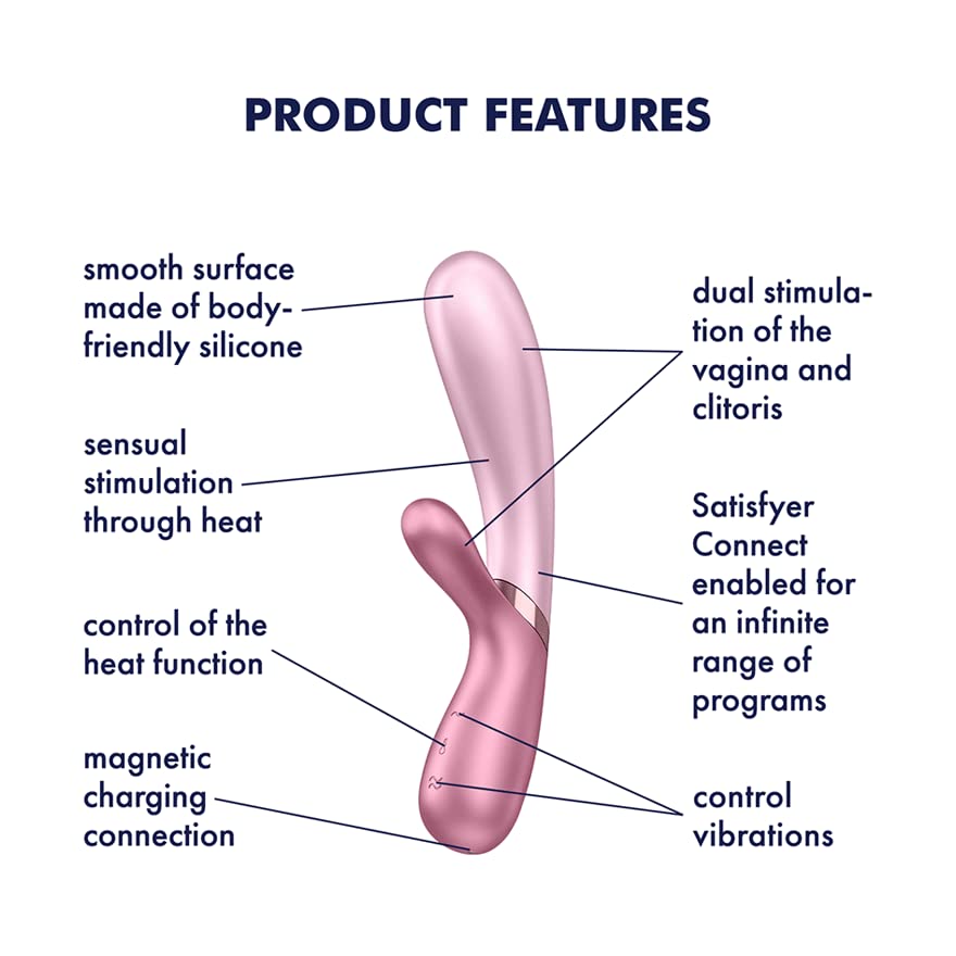 Satisfyer Hot Lover Connect App Vibrator Sex Toy | Adult Toys for Women | Rabbit Vibrator + Heat + APP | Vibrating Sexual Pleasure Device | Stimulation Vibrators | Woman Sextoy (Silver) - Image 3