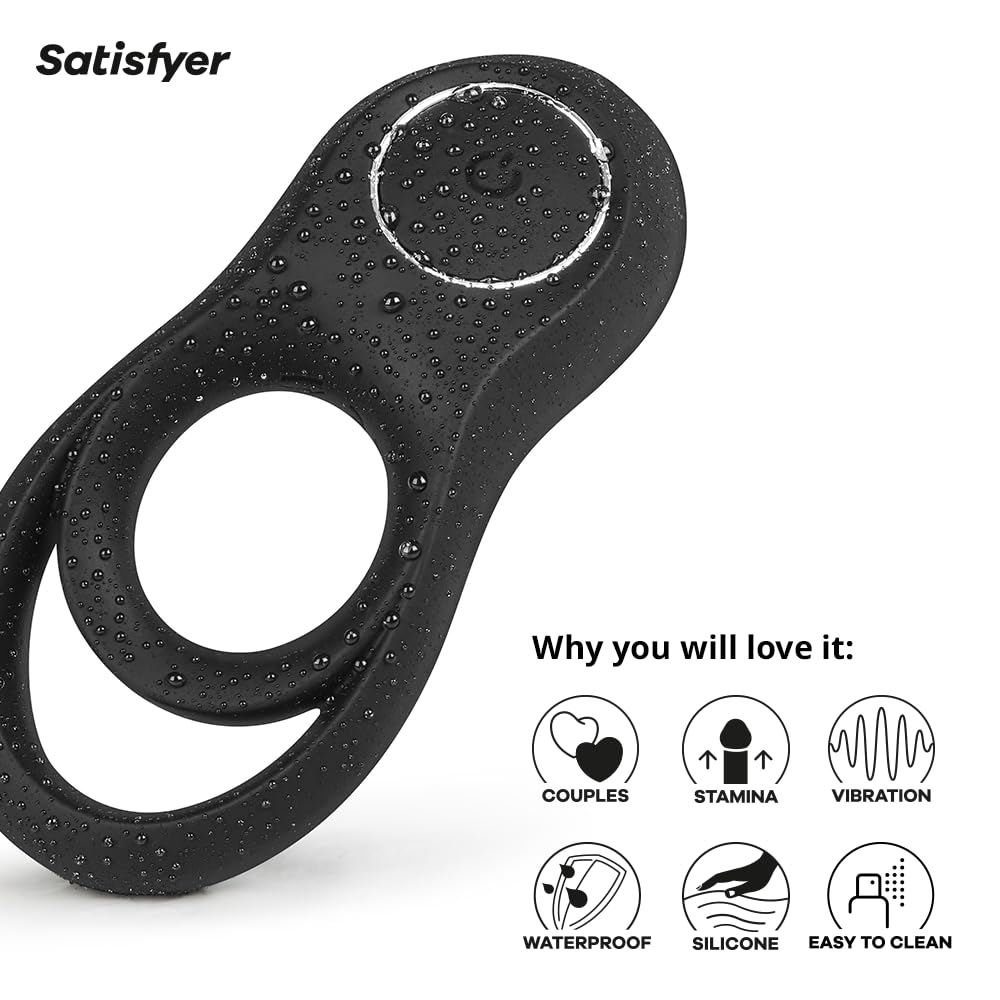Satisfyer Legendary Duo | Penis Ring | 12 Vibration Programs | Waterproof (IPX7) | Rechargeable Battery | Skin-Friendly Silicone - Image 4