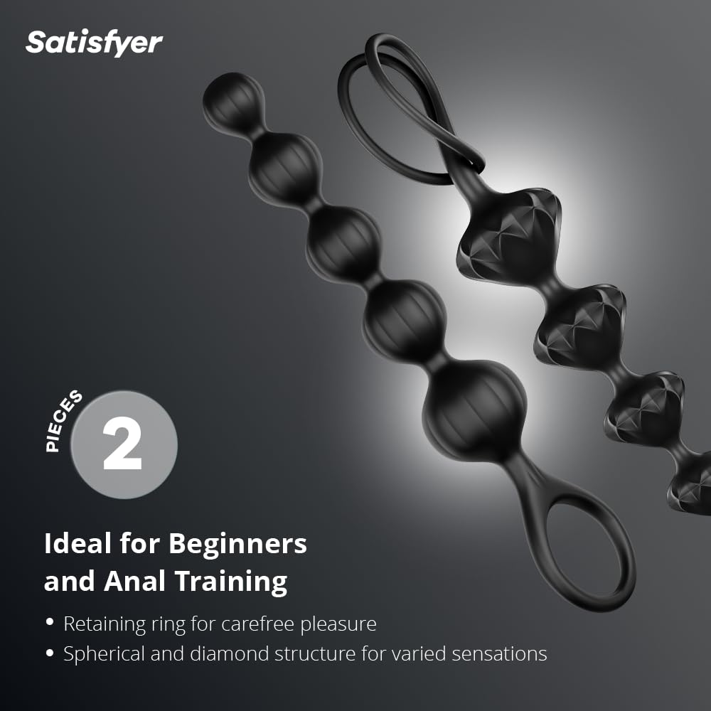 Satisfyer Love Beads | Anal Play | 2 Sensual Structures | Ideal for Beginners and Training | Waterproof (IPX7) | Skin-Friendly Silicone - Image 2