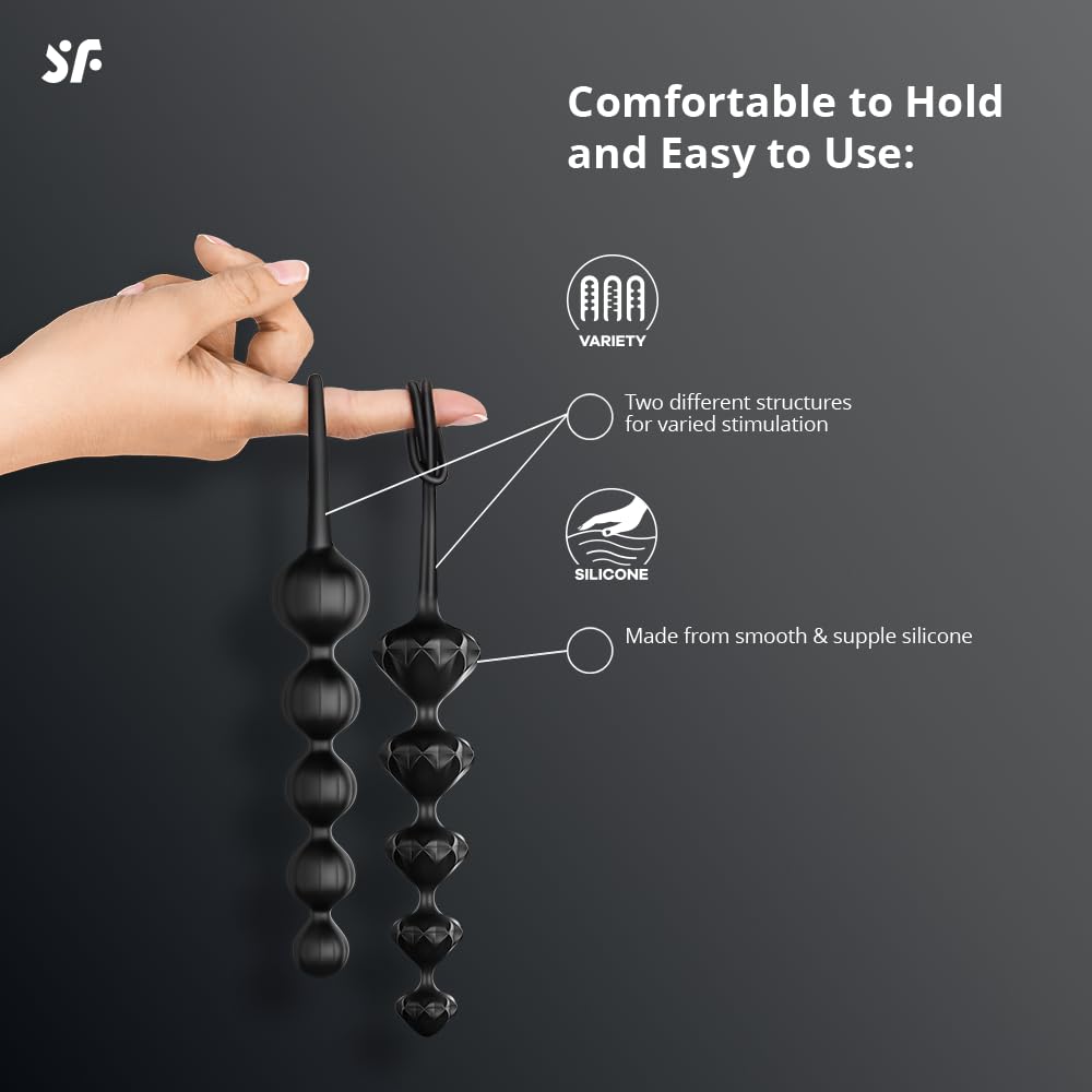 Satisfyer Love Beads | Anal Play | 2 Sensual Structures | Ideal for Beginners and Training | Waterproof (IPX7) | Skin-Friendly Silicone - Image 3