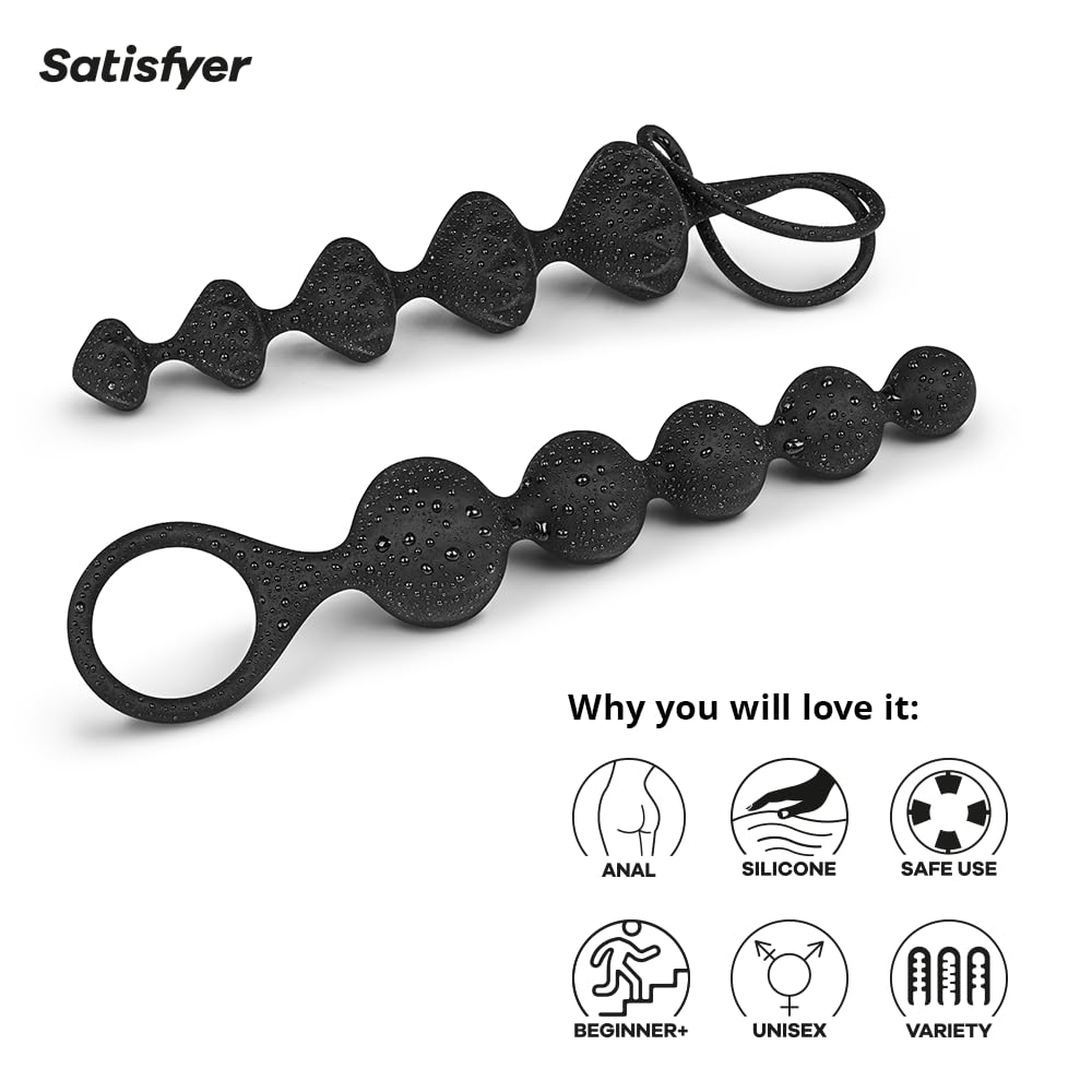 Satisfyer Love Beads | Anal Play | 2 Sensual Structures | Ideal for Beginners and Training | Waterproof (IPX7) | Skin-Friendly Silicone - Image 4