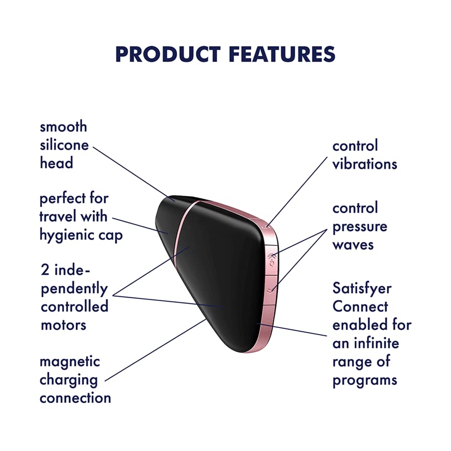 Satisfyer Love Triangle Connect App Vibrator Sex Toy | Adult Toys for Women | Clit Sucking Vibrator | Vibrating Sexual Pleasure Device | Stimulation Vibrators | Woman Sextoy (Black) - Image 3