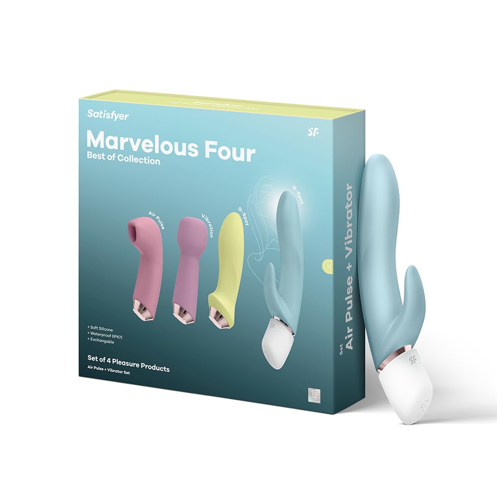 Satisfyer Marvelous Four Vibrator Sex Toy | Adult Toys for Women | Air Pulse + Vibrator Set | Vibrating Sexual Pleasure Device | Stimulation Vibrators | Female Wellness Tools | Woman Sextoy