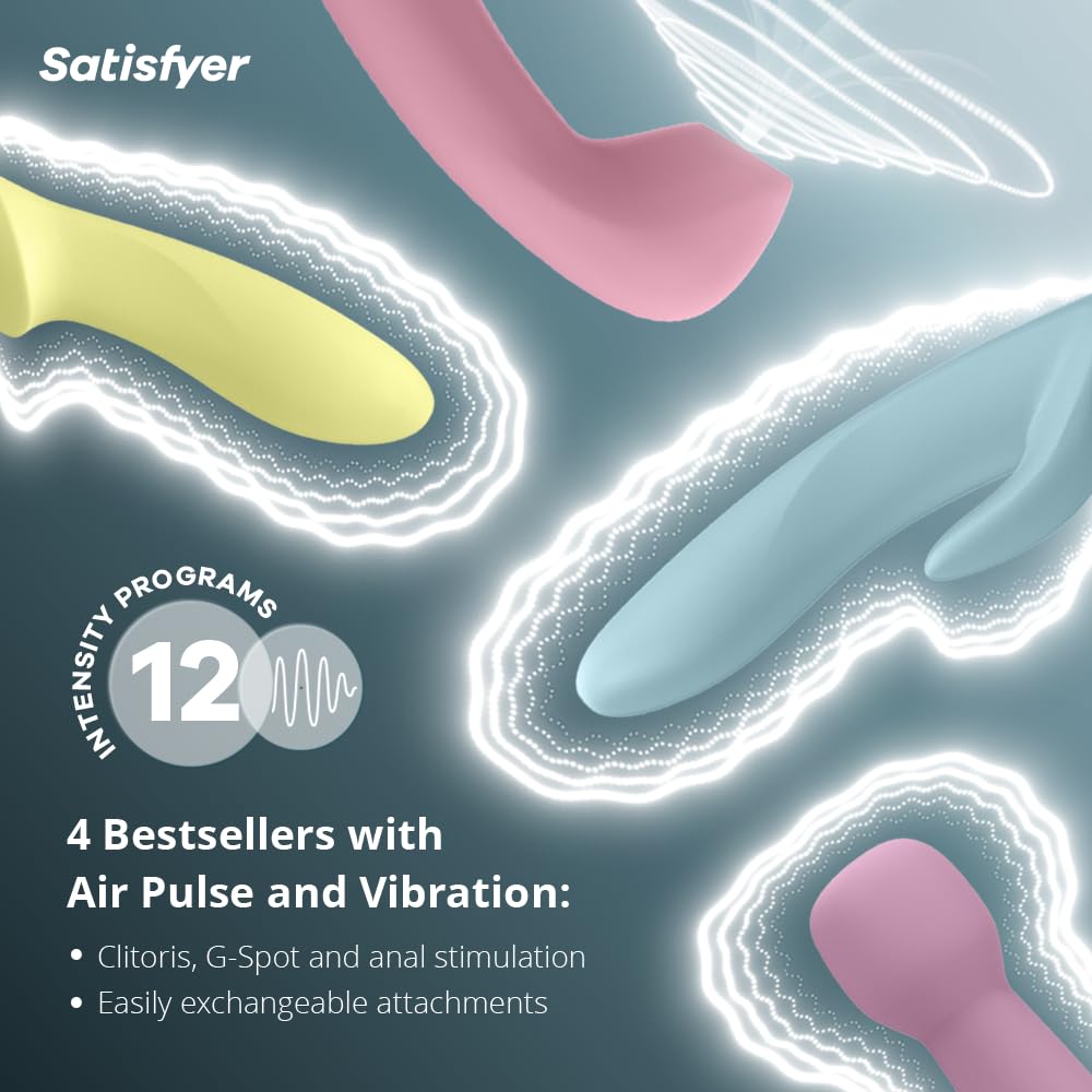 Satisfyer Marvelous Four Vibrator Sex Toy | Adult Toys for Women | Air Pulse + Vibrator Set | Vibrating Sexual Pleasure Device | Stimulation Vibrators | Female Wellness Tools | Woman Sextoy - Image 2