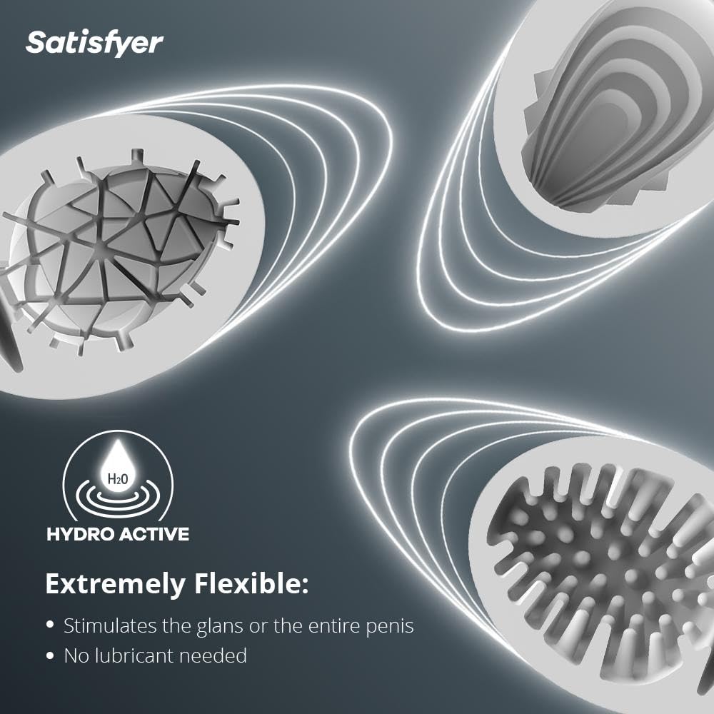 Satisfyer Masturbator Egg 3-Pack | Naughty | Savage | Crunchy | 3 Sensual Structures | Masturbator | Penis Stimulation | Extremely Stretchable | One- Time-Use - Image 2