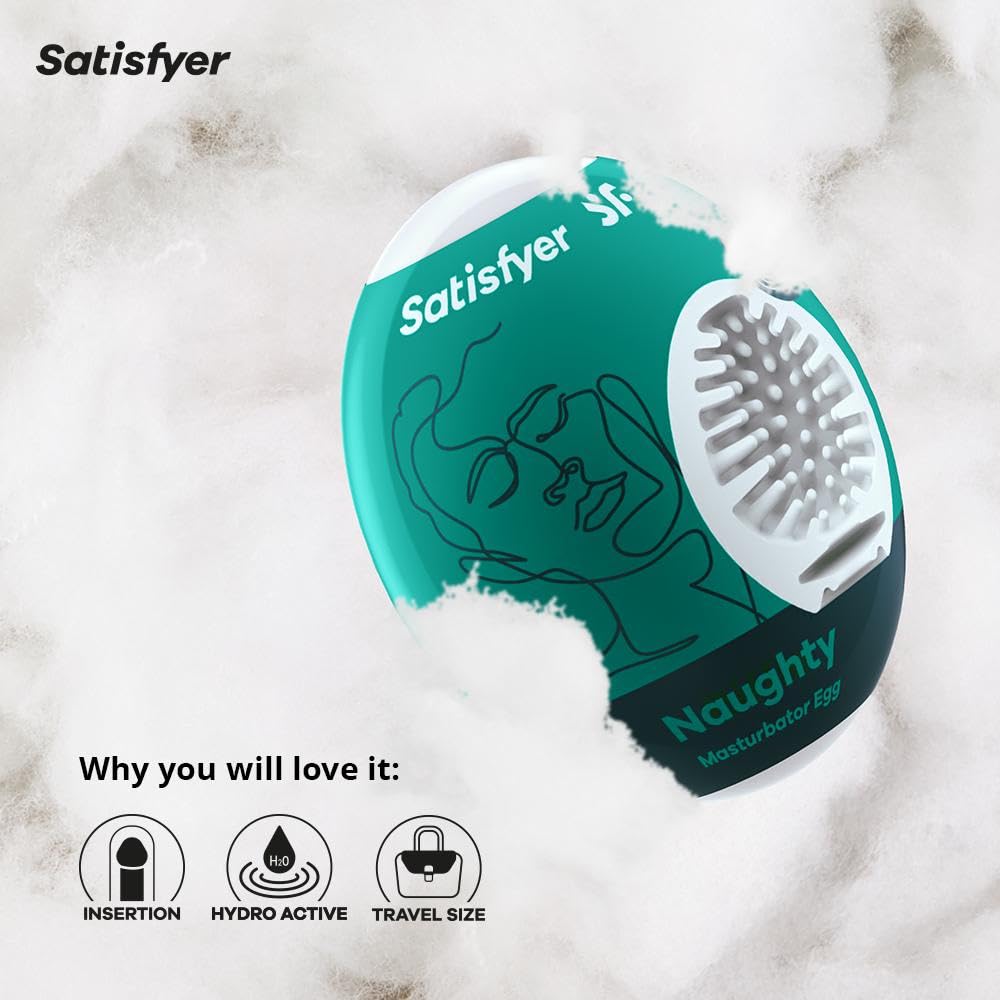 Satisfyer Masturbator Egg 3 Pack - Stroker for Male Masturbation, Portable Pleasure Sleeve, Super-Stretchy, No Lubricant Required, Disposable, Single-Use (Naughty) - Image 4