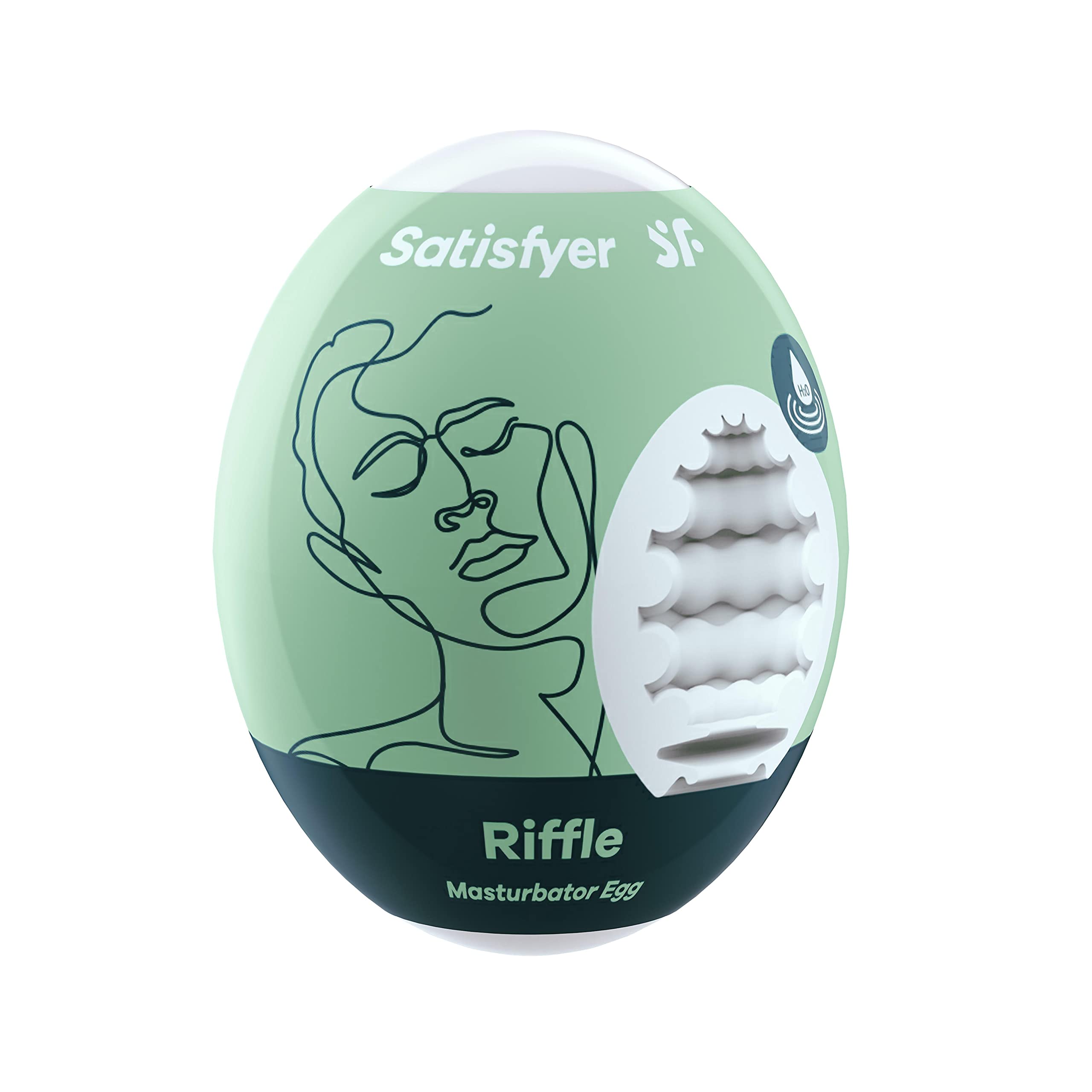 Satisfyer Masturbator Egg - Stroker for Male Masturbation, Portable Pleasure Sleeve, Super-Stretchy, No Lubricant Required, Disposable, Single-Use (Riffle)