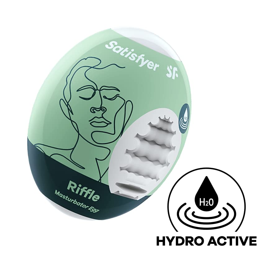 Satisfyer Masturbator Egg - Stroker for Male Masturbation, Portable Pleasure Sleeve, Super-Stretchy, No Lubricant Required, Disposable, Single-Use (Riffle) - Image 2
