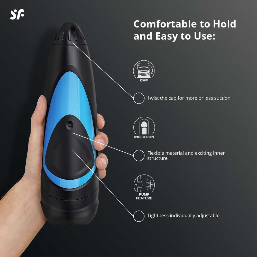 Satisfyer Men One | Vibrating Masturbator | Innovative Inner Pressure Regulator | Unique Pump Feature | Waterproof (IPX7) | Cyberskin Material - Image 3