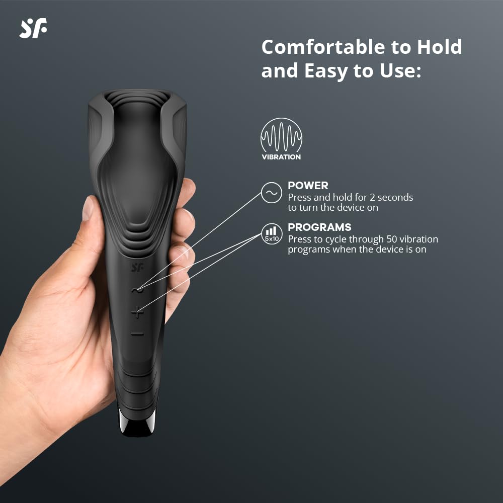 Satisfyer Men Wand Vibrator - Male Masturbator, Stroker, Vibrating Stimulation, Textured - Waterproof, Rechargeable - Image 3