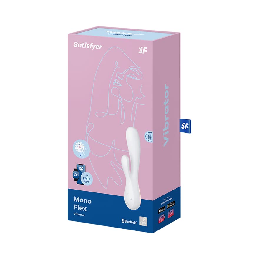 Satisfyer Mono Flex Connect App Vibrator Sex Toy | Adult Toys for Women | Rabbit Vibrator + APP | Vibrating Sexual Pleasure Device | Stimulation Vibrators | Woman Sextoy (White) - Image 4