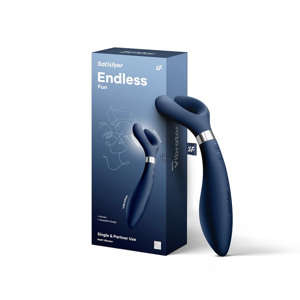 Satisfyer Partner MultiFun 3 Multi-Use Vibrator for Singles & Couples - Clitoral and G-Spot, Male & Female Stimulation, Waterproof, Rechargeable - 33+ Use Applications (Blue)