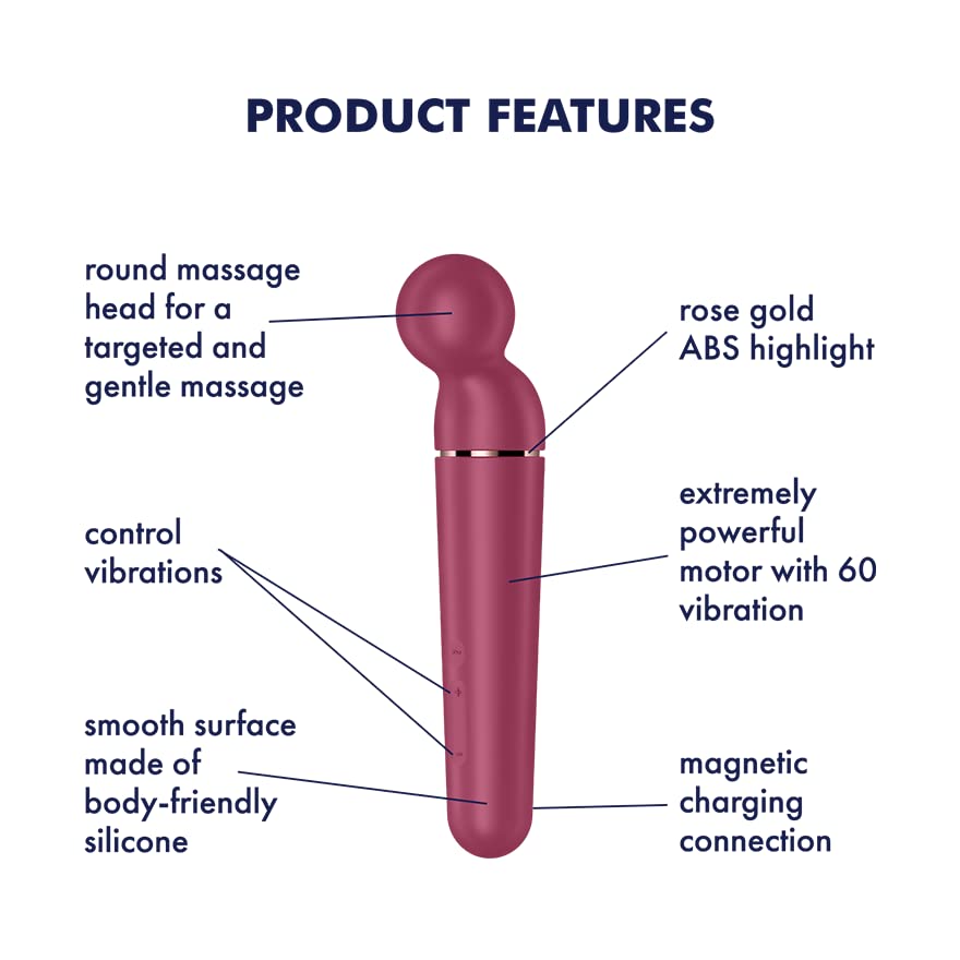 Satisfyer Planet Wand-er Vibrator Sex Toy | Adult Toys for Women | Wand Vibrator with 60 Vibration Combinations | Vibrating Sexual Pleasure Device | Stimulation Vibrators | Sextoy (Berry) - Image 3
