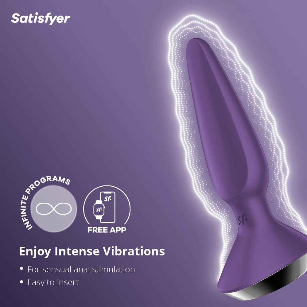 Satisfyer Plug-ilicious 1 Connect App | Plug Vibrator | 2 Powerful Motors | Waterproof (IPX7) | Rechargeable Battery | Skin-Friendly Silicone (Purple) - Image 2