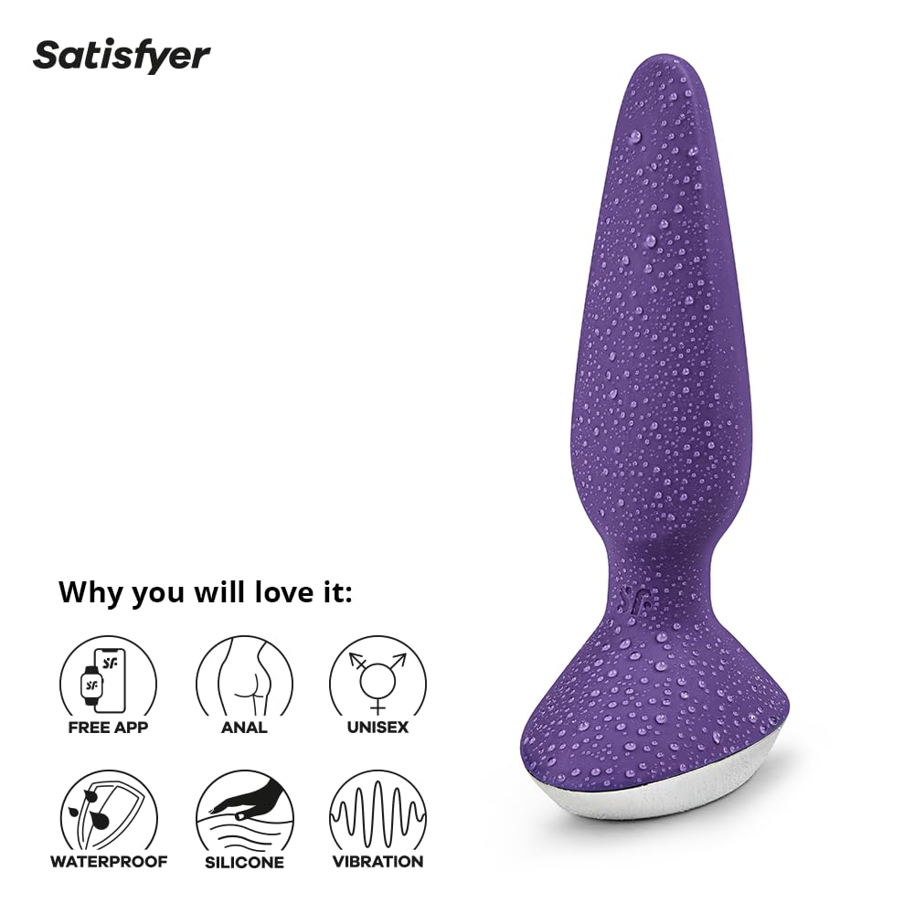 Satisfyer Plug-ilicious 1 Connect App | Plug Vibrator | 2 Powerful Motors | Waterproof (IPX7) | Rechargeable Battery | Skin-Friendly Silicone (Purple) - Image 4