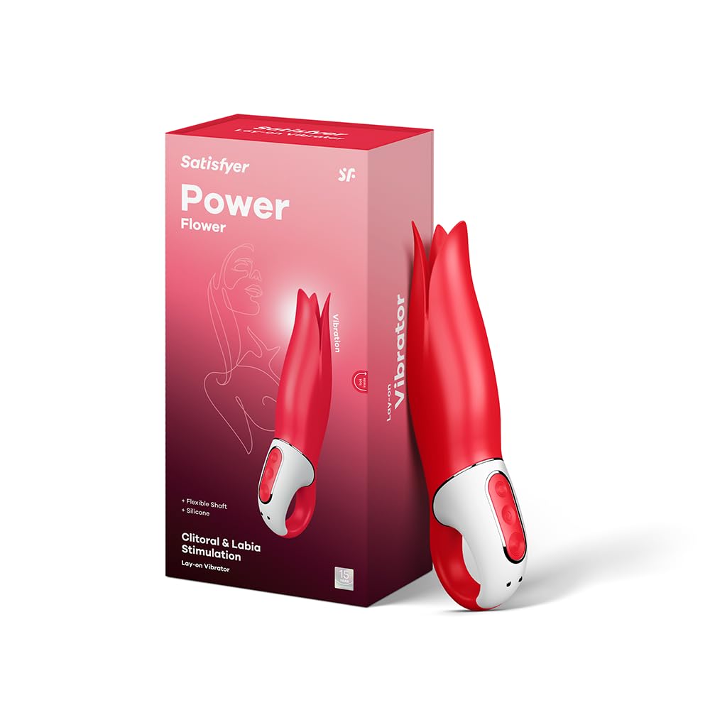 Satisfyer Power Flower Vibrator Sex Toy | Adult Toys for Women | Lay-on Vibrator with Fluttering Tips | Vibrating Sexual Pleasure Device | Stimulation Vibrators | Female Wellness Tools | Woman Sextoy