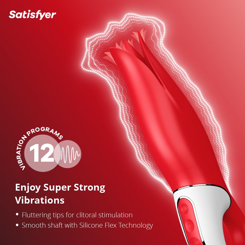 Satisfyer Power Flower Vibrator Sex Toy | Adult Toys for Women | Lay-on Vibrator with Fluttering Tips | Vibrating Sexual Pleasure Device | Stimulation Vibrators | Female Wellness Tools | Woman Sextoy - Image 2