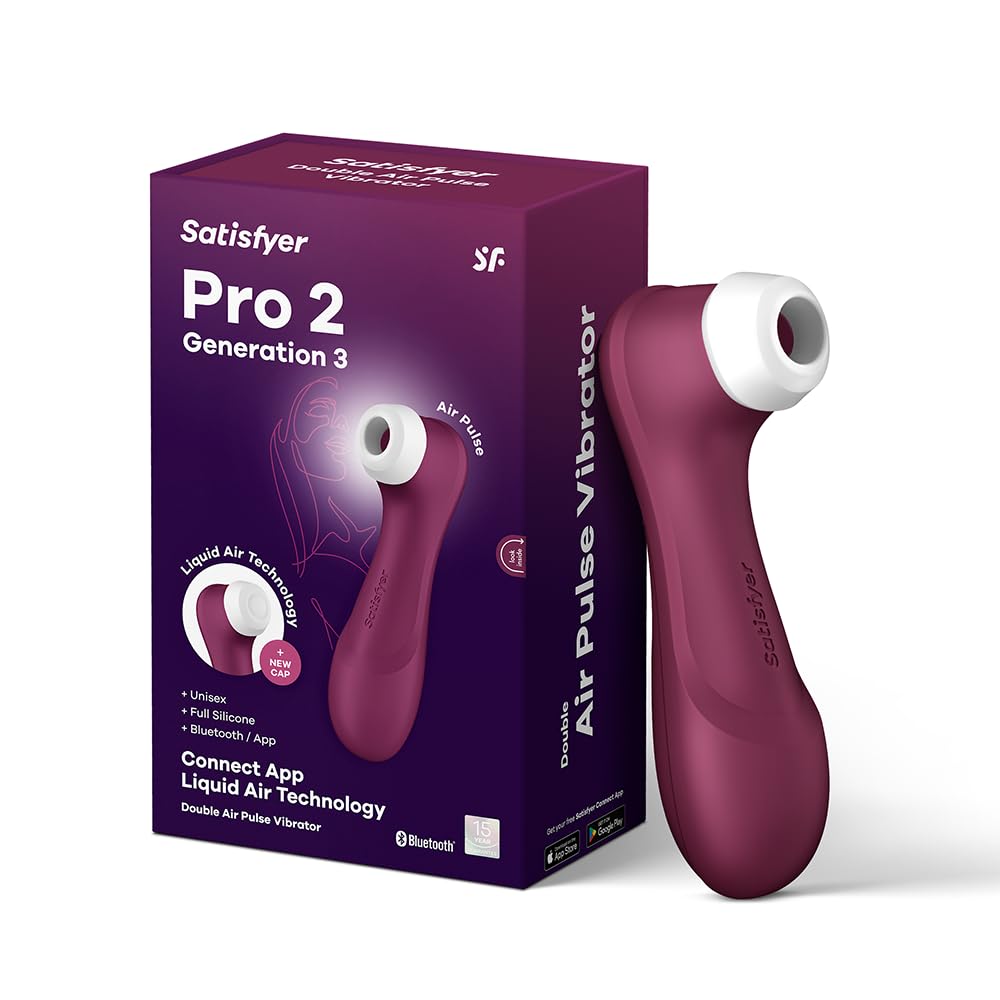 Satisfyer Pro 2 Generation 3 (Bluetooth Version) with Liquid Air Vibrator Sex Toy | Adult Toys for Women | Sucking Clitoral Stimulator | Vibrating Sexual Pleasure Device | Vibrators (Wine Red)